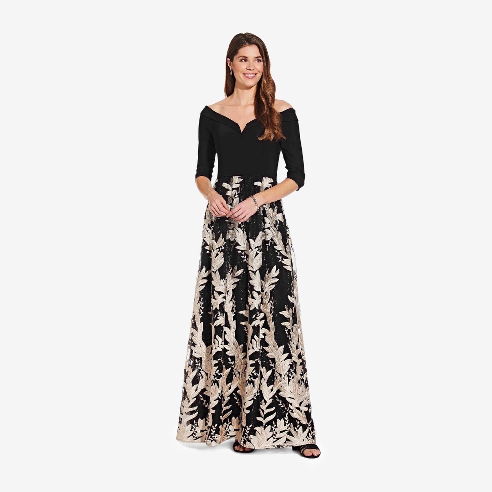 Off the Shoulder Floral Dress - Perfect for Black Tie Event